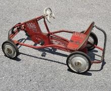 Used Vintage Red Murray Super Tot Rod Pedal Car All Original With Rare Chrome Front Bumper