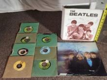 The Beatles 1964 Nems Notebook Cover, Beatles and 4 Ringo Starr 45s and Roling Stones Between The