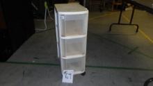 rolling storage cabinet, 3 drawers 27in tall and 16in deep