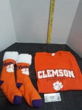 Clemson Socks, T Shirt Large