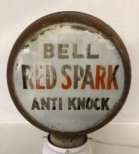 RARE 15" Bell Red Spark Anti-Knock Gasoline Pump Globe