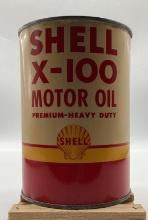 Shell X-100 Motor Oil Quart Oil Can