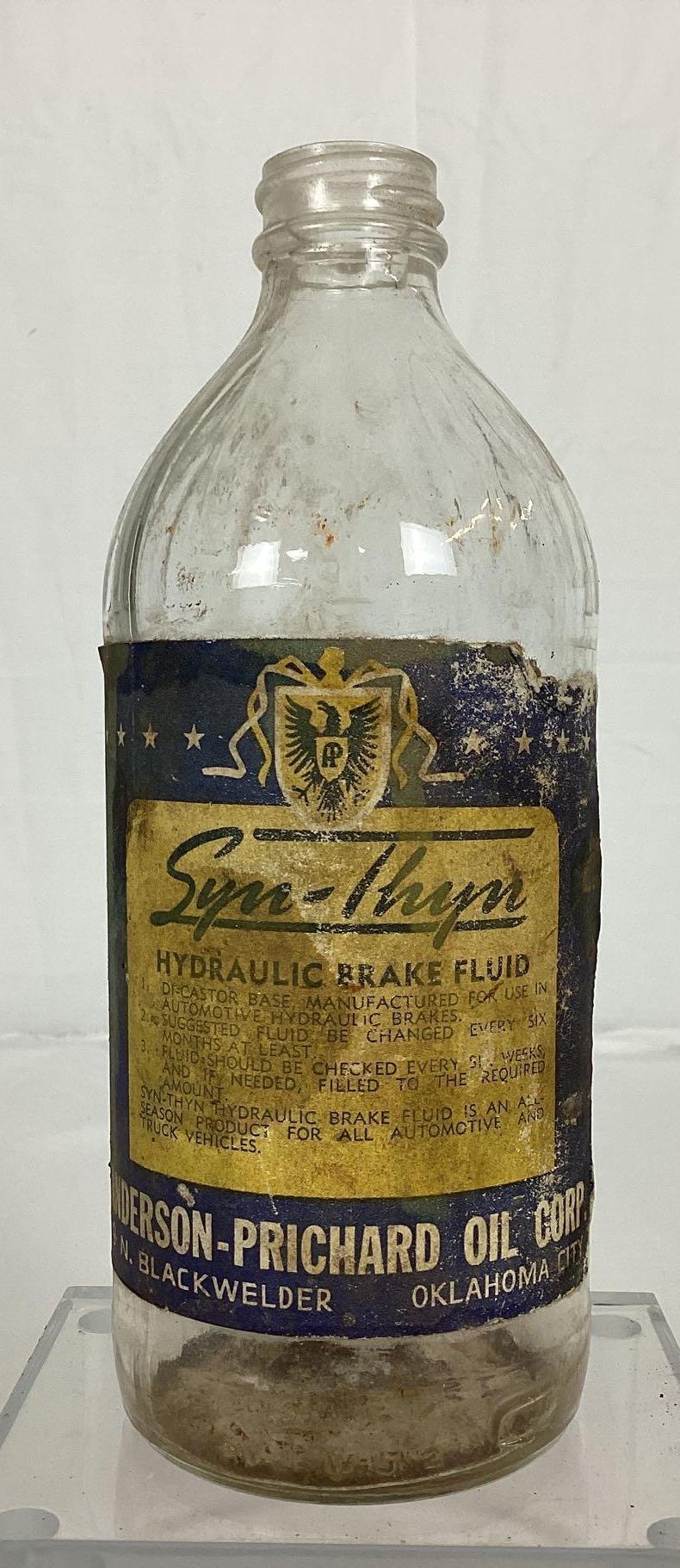 Early Anderson Pritchard Syn-Thyn Brake Fluid Bottle Oklahoma City, OK