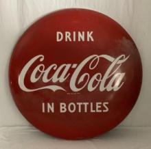 Drink Coca-Cola in Bottles Button Sign