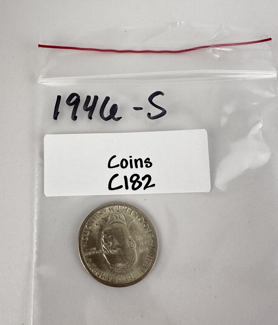 1946 S Booker T Washington Silver Half Dollar Coin