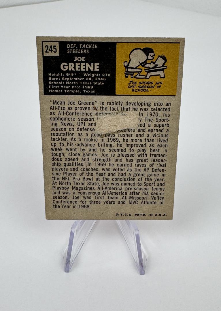 1971 Topps Joe Greene 245 Football Rookie Card
