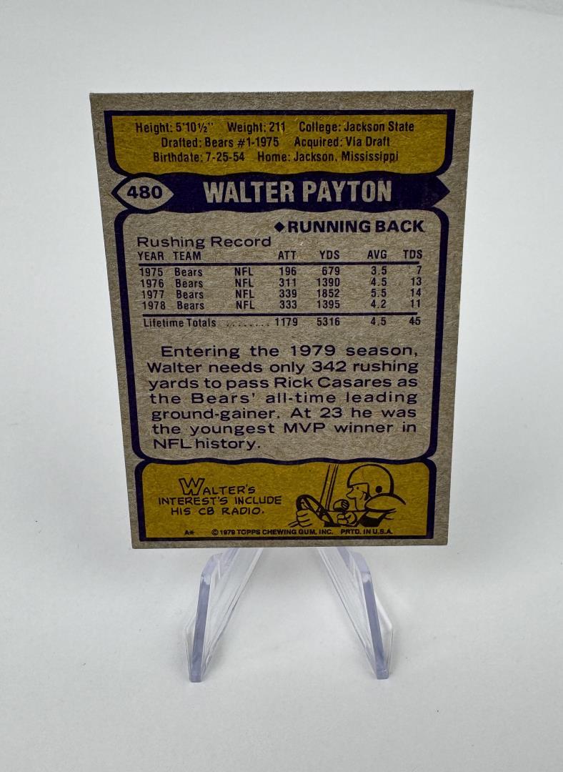 1979 Topps Walter Payton 480 Football Card