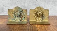 Cast Iron Indian Chief Bookends