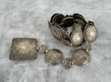 Old Pawn Navajo Sterling Silver Concho Belt