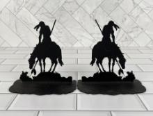 End Of The Trail Metal Indian Bookends