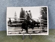 Montana Cowgirl Bucking Bronc Photo