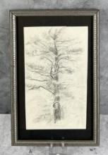 Olaf Carl Seltzer Montana Tree Pencil Drawing