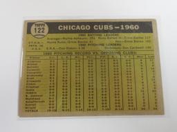 1961 TOPPS BASEBALL #122 CHICAGO CUBS TEAM CARD VINTAGE