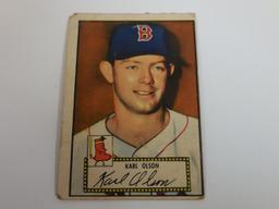 1952 TOPPS BASEBALL #72 KARL OLSON RED BACK ROOKIE CARD RED SOX VINTAGE