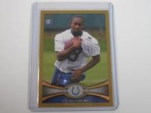 2012 TOPPS FOOTBALL T.Y. HILTON GOLD ROOKIE CARD #D/2012 COLTS