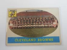 1958 TOPPS FOOTBALL #9 CLEVELAND BROWNS TEAM CARD JIM BROWN ROOKIE CARD YEAR