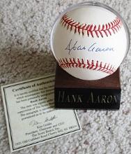 Hank Aaron Signed ONL Baseball Score Board/Goldin COA Atlanta Braves