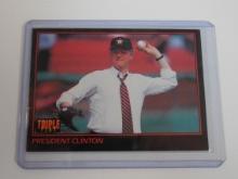 1993 DONRUSS TRIPLE PLAY PRESIDENT BILL CLINTON ROOKIE CARD ASTROS RC