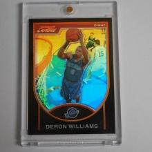 2007-08 BOWMAN CHROME DERON WILLIAMS REFRACTOR #D 036/199 UTAH JAZZ