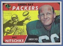 Nice 1968 Topps #157 Ray Nitschke Green Bay Packers