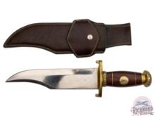 Large John Nelson Cooper Clip Point Bowie Knife with Leather Sheath