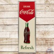 Drink Coca Cola "Refresh" Vertical SS Tin Sign w/ Coke Bottle