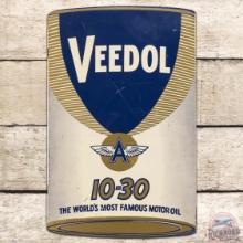 Veedol 10-30 Motor Oil Flange Sign w/ Flying A Logo