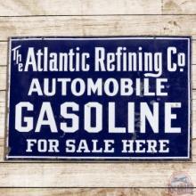 Atlantic Refining Co. Automobile Gasoline DS Porcelain Flange Sign