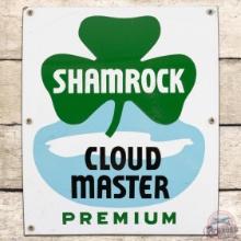 Shamrock Cloud Master Premium Gasoline SS Porcelain Pump Plate Sign w/ Logo
