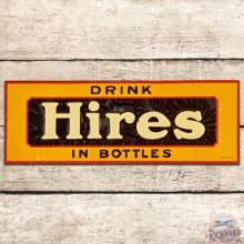 NOS Drink Hires in Bottles Embossed SS Tin Sign