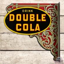 NOS Drink Double Cola Die Cut DS Tin Flange Sign w/ Logo