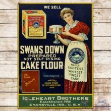 Swans Down Cake Flour SS Tin Sign Evansville Indiana