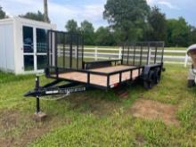 2024 J&E 7'x16' Utility Trailer with 5' Side Gate (NEW)(TITLE)