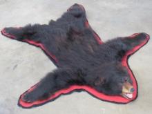 Felted Black Bear Rug w/Mounted Head and All Claws TAXIDERMY