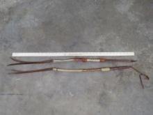 2 Nice Vintage Western Quirt Whips Hand Braided Leather (ONE$) COWBOY/WESTERN