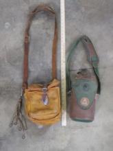 Vintage Leather Shotgun Shell Pouch & Rubbermaid Canteen (ONE$)