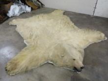 Very Nice & BIG Polar Bear Rug w/Mounted Head, Felted Border w/Canvas Backing & All Claws TAXIDERMY