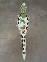 Beautiful Hand Beaded Yoruba Lizard Sash, Stunning Beadwork & Adorned w/Cowrie Shells AFRICAN ART