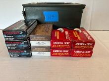 9 Boxes of .45 Colt Rounds in Metal Ammo Can