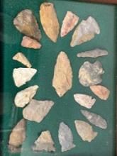 19 Various Arrowheads, Points, Central States, Ex: Late Jack Huber of Williamstown, NJ