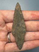 2 7/8" Argillite Poplar Island Point, Found in Gloucester County, New Jersey Ex: Late Jack Huber