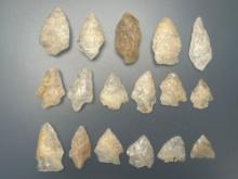 IMPRESSIVE Lot of 17 Quartz Crystalline Points, Longest is 1 1/2", Found in Gloucester County, NJ