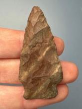 NICE 2" Banded Munsungun Chert Point, Transitional, From a Collection of Artifacts Found in Conn