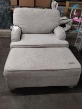 ASHLEY FURNITURE OVERSIZED CHAIR WITH OTTOMAN
