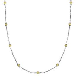 Fancy Yellow Canary Station Necklace 14k White Gold (3.00ct)