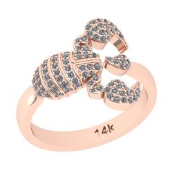 0.45 Ctw Si2/i1 Diamond 14K Rose Gold Creature Ring