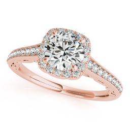 Certified 1.05 Ctw SI2/I1 Diamond 14K Rose Gold Engagement Halo Ring