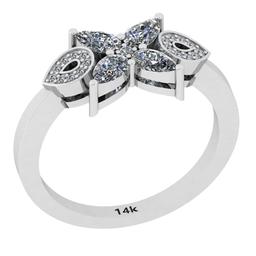 1.10 Ctw SI2/I1 Diamond 14K White Gold Ring