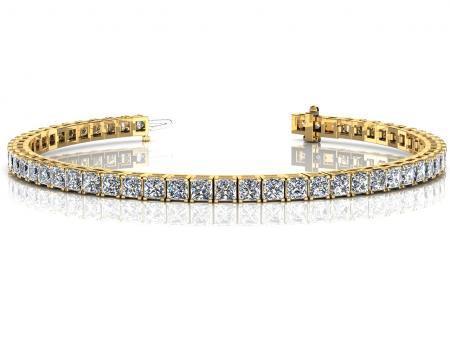 CERTIFIED 14K YELLOW GOLD 9 CTW G-H SI2/I1 CLASSIC FOUR PRONG DIAMOND TENNIS BRACELET MADE IN USA