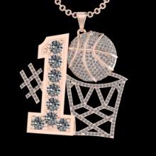 3.44 Ctw SI2/I1 Diamond 14K Rose Gold football theme pendant necklace